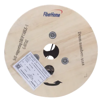 Carrete de Fibra Óptica Aérea / Drop Figura 8 / G.657A2 / Monomodo 1 Hilo / LSZH / 1 km (3281 ft) / Span 80
