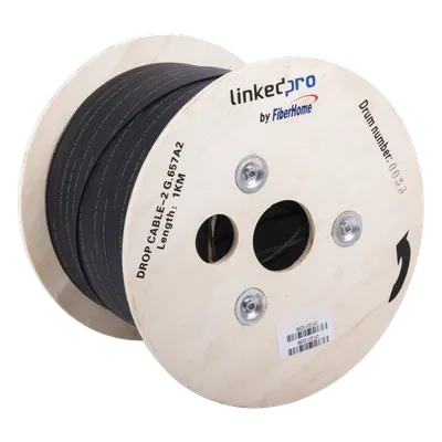 Carrete de Fibra Óptica Drop / 1 km / G.657A2 Bifibra / LSZH / Interior-Exterior / 3.28 ft (1 km)