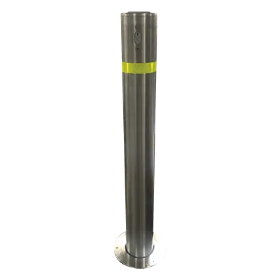 Bolardo retráctil / Acero inoxidable SS304 / Ø114 mm / 900 mm (2.95 ft) / Espesor 3 mm / Cerradura con llave