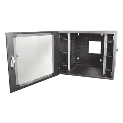Gabinete de Pared Estándar de 19in, Abatible, de 12 UR, 762 mm de Profundidad, Color Negro