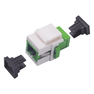 Acoplador de Fibra Óptica / Monomodo / SC/APC Simplex a SC/APC / Keystone / ABS