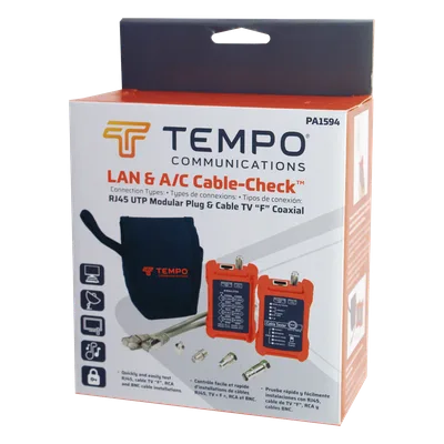 Tester de Cables / LAN 8 Hilos / Coaxial / Mapeo de Pines / 300 m / 900 pies / RJ45 / RJ11