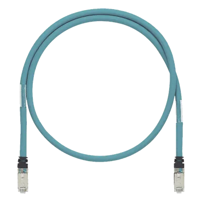 Patch Cord Industrial Cat6A / SF/UTP Blindado / 26 AWG / 600V / 60 cm (1.97 ft) / Aqua