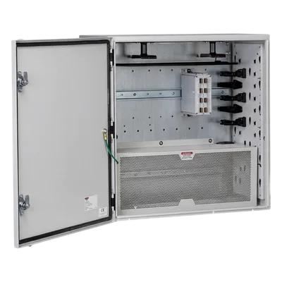 Gabinete de Zona de Red / IP66 / UL 4/12/4X / Acero 610 x 295 x 610 mm (24 x 11.6 x 24 in) / Rieles DIN / Puerta Reversible