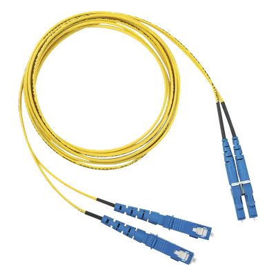Jumper de Fibra Óptica / Monomodo OS2 9/125 / LC-SC Duplex / OFNR Riser / 3 m (9.84 ft) / Amarillo