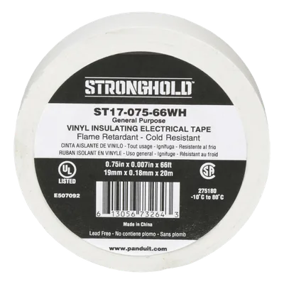 Cinta Aislante Eléctrica / PVC 0.18 mm / 19 mm x 20.12 m (66 ft) / 600V / UL 510 / -10°C a 80°C / Interior-Exterior