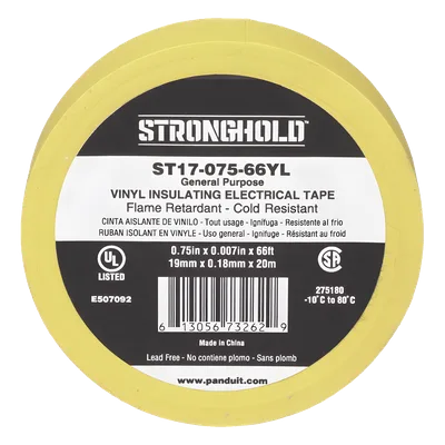 Cinta Aislante Eléctrica / PVC 0.18 mm / 19 mm x 20.12 m (66 ft) / 600V / UL 510 / Amarillo