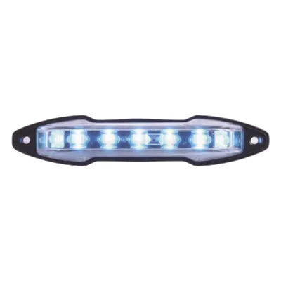 Luz auxiliar LED / 9 LED azul / 180° / 12-24 VCC / 131x29x30 mm / 0.8 A / IP exterior-interior