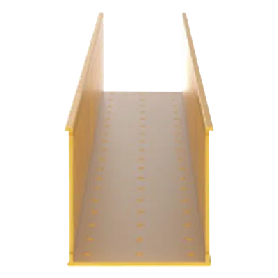 Canaleta Ranurada para Fibra Óptica / 4 in Ancho x 4 in Alto / 1828.8 mm Largo / PVC Rígido / Color Amarillo / UL 2024a