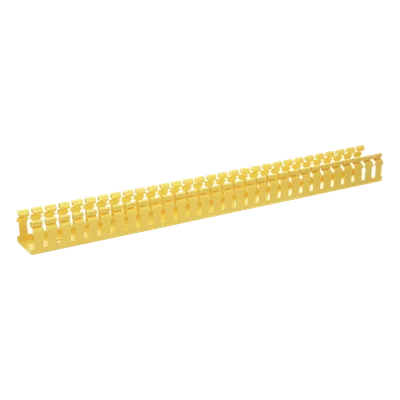 Canaleta Ranurada de PVC / Tipo H con Tapa Abisagrada / 2 in Ancho x 2 in Alto / 6 ft (1.83 m) Largo / Amarillo