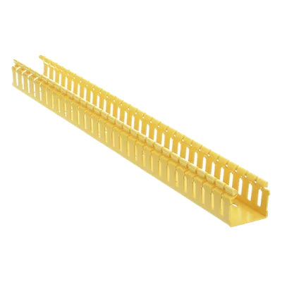 Canaleta Ranurada de PVC / Tipo H con Tapa Abisagrada / 2 in Ancho x 2 in Alto / 6 ft (1.83 m) Largo / Amarillo