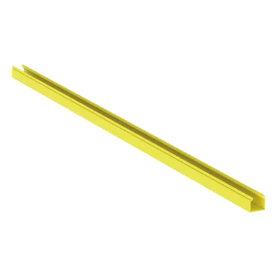 Canaleta 2x2 sin Tapa / PVC 94V-0 / 1.8 m (6 ft) / Amarillo / Radio Curvatura 2'