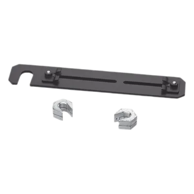 Soporte de Montaje a Techo / Varilla Roscada 16mm (5/8') / Canaletas 4x4 y 6x4 / Acero Negro / 10" (L) × 2" (An) × 0.4" (Al)
