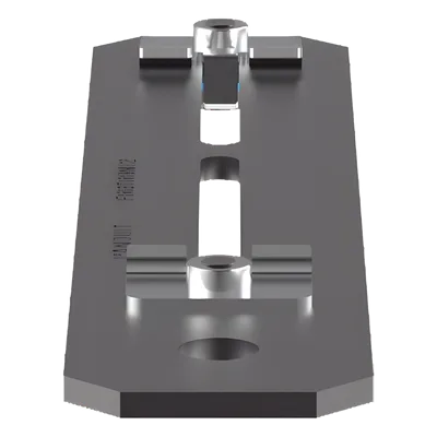 Soporte de Montaje a Techo / Para Canaletas 4x4 y 6x4 / Varilla Roscada 1/2 in (0.5 in) / Acero Negro / 254x50.8x10.2 mm