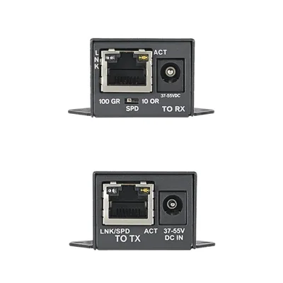 Extensor PoE/PoE+ / 10/100 Mbps / Alcance 610 m (2000 ft) / Cat5e o Cat6 / IEEE 802.3af/at / -40°C a 70°C