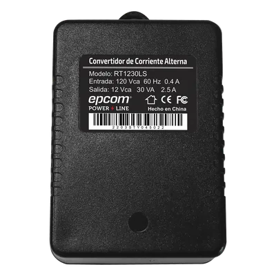 Transformador de Pared / 12 VCA / 30 VA / Entrada 120 VCA 60 Hz / Diseño Compacto
