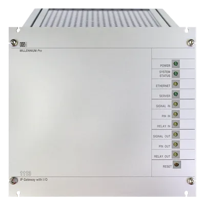 Interfaz IP de Audio / 8 Relés IN/OUT / Audio Bidireccional / Memoria 6 GB / Control Modbus y Webservice / Prioridad de Avisos