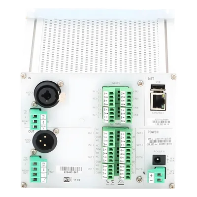 Interfaz IP de Audio / 8 Relés IN/OUT / Audio Bidireccional / Memoria 6 GB / Control Modbus y Webservice / Prioridad de Avisos