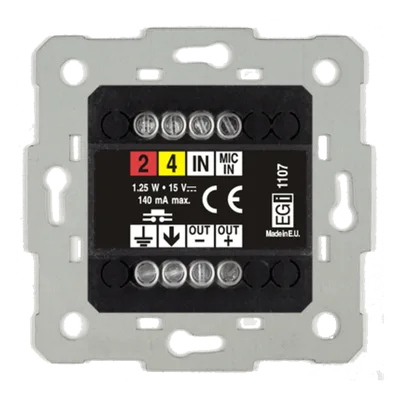 Módulo de Control de Audio / Pulsador de Encendido con Piloto / Regulador Digital 80 Pasos / Automezcla 5 Unidades / Salida 1.25 W RMS