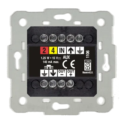 Módulo de Entrada de Audio Auxiliar / Regulador de Volumen / Compresor de Señal / Auto-mezclable 5 Unidades / 15 VDC / 1.25 W RMS