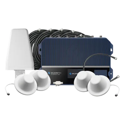 Amplificador Celular Enterprise / Montaje en Pared / 4800 m² (51667 ft²) / 3 Antenas Exteriores / Control Remoto LTE