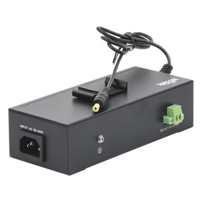 Inyector PoE industrial / Con UPS No-Break / Cuenta con 2 Puertos Gigabit (1 PoE 24/48V pasivo) / Salida DC 12V