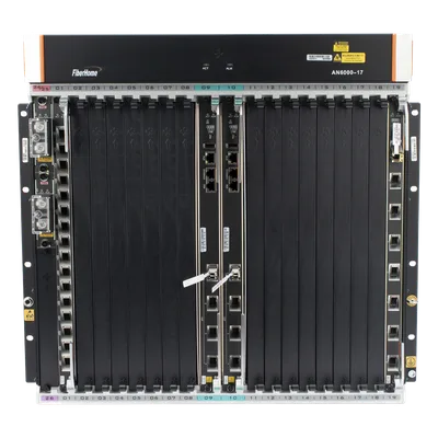 OLT Carrier Class Modular / 16 Ranuras de Servicio / 240 Puertos GPON o 120 XGPON / 6.8T Switching / 200G Slot Bandwidth / 16,000 ONTs / Rack 21"