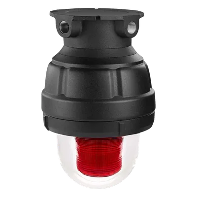 Luz estroboscópica a prueba de explosiones / 24 Vcd / Rojo / UL cUL Clase I Div 1 Grupos C-D / Clase I Div 2 Grupos A-B / Clase II Div 1 Grupos E-F-G / Clase III / -55°C a 65°C