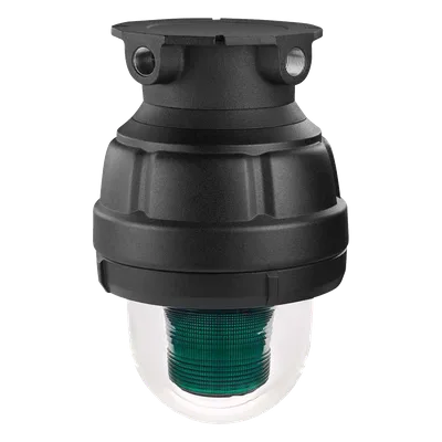Luz estroboscópica a prueba de explosiones / 24 Vcd / Verde / UL cUL Clase I Div 1 Grupos C-D / IP66 IP69K / 850 candela efectiva