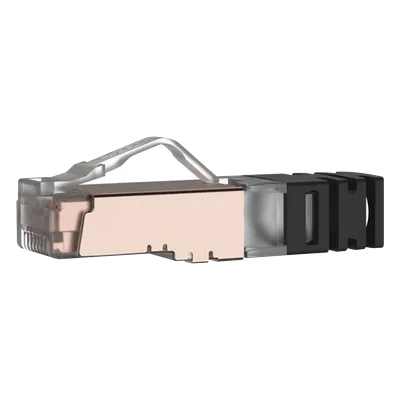 Plug RJ45 Blindado / Cat6A / 8P8C / 23-24 AWG / 50 µm Oro / 100 Piezas
