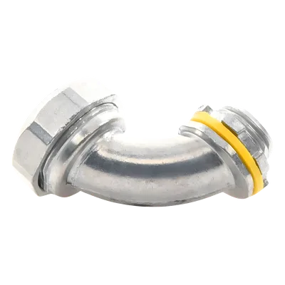 Conector Curvo para Tubo Liquidtight / 1/2" (13 mm) / Acabado Bruñido Brillante / NEMA FB-1 / UL 514B