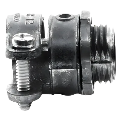 Conector Recto para Tubo Flexible / 1/2" (13 mm) / Diámetro 27 mm / Longitud 35 mm / Acabado Bruñido / Contratuerca Integrada