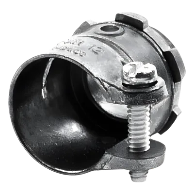 Conector Recto para Tubo Flexible / 1/2" (13 mm) / Diámetro 27 mm / Longitud 35 mm / Acabado Bruñido / Contratuerca Integrada