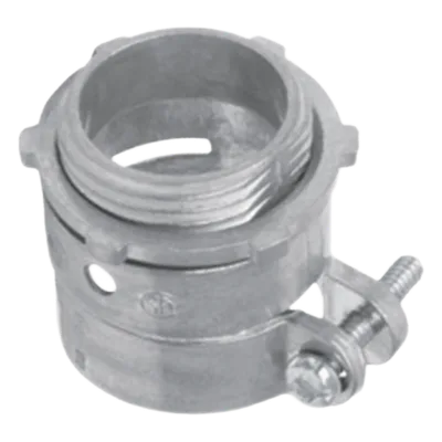 Conector Recto para Tubo Flexible / 1" (25 mm) / Diámetro 39 mm / Largo 40 mm / Acabado Bruñido Brillante / NEMA FB-1 / UL 514B