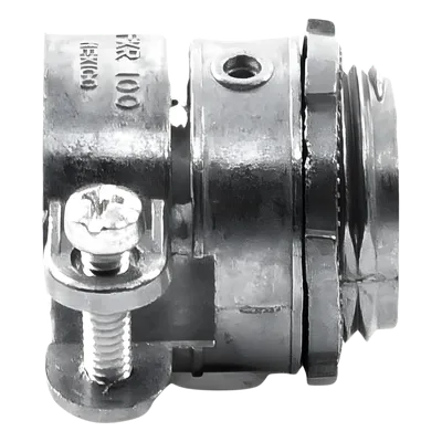 Conector Recto para Tubo Flexible / 1" (25 mm) / Diámetro 39 mm / Largo 40 mm / Acabado Bruñido Brillante / NEMA FB-1 / UL 514B