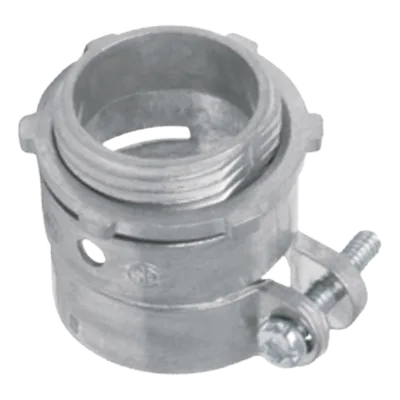Conector Recto para Tubo Flexible / 1 1/4" (32 mm) / Diámetro 46 mm / Largo 45 mm / Contratuerca Integral / Certificado NEMA FB-1 y UL 514B