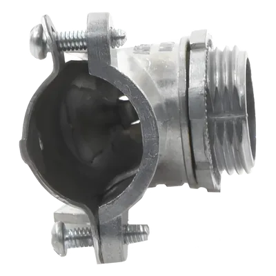 Conector Curvo para Tubo Flexible / 3/4" (19 mm) / Diámetro Exterior 41 mm / Longitud 60 mm / NEMA FB-1