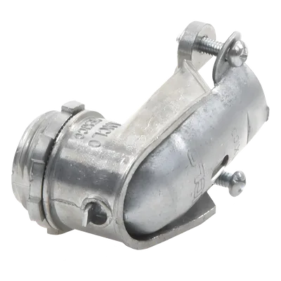 Conector Curvo para Tubo Flexible / 3/4" (19 mm) / Diámetro Exterior 41 mm / Longitud 60 mm / NEMA FB-1