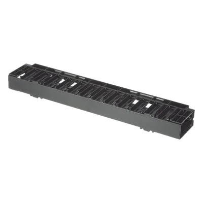 Organizador de Cables Horizontal / 1UR / Rack 19in (483mm) / Frontal / ABS / Cat6 y 10G