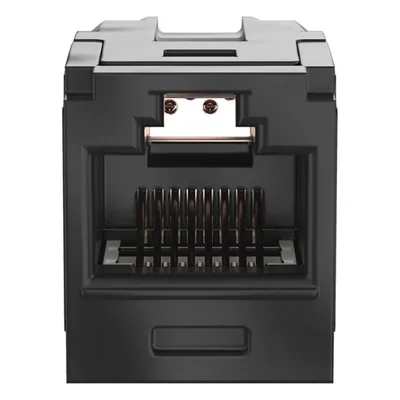 Módulo Acoplador / Mini-Com / Categoría 6A / RJ45 a RJ45 / Negro / PoE++ / 2500 Ciclos