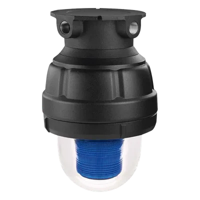 Luz estroboscópica a prueba de explosiones / 24 VCD / UL cUL Clase I Div 1 Grupo C-D / Clase II Div 1 Grupo E-F-G / Clase III / IP66 IP69K / Azul