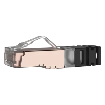 Plug RJ45 Blindado Cat6 / 24-26 AWG / 50μin Oro / 100 Piezas / 6.35 mm / PoE++ 100W+ / -10°C a 60°C / UL94 V0