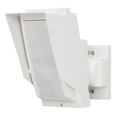 Detector PIR Exterior / Alcance 24 m (78.7 ft) / Inclinación Ajustable / Enmascaramiento de Zonas / Diferenciación Humana-Animal / Alimentación por Baterías