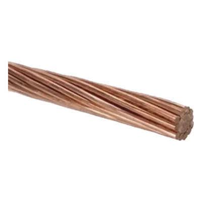 Cable de Cobre Desnudo Semiduro / Cal. 6 AWG / 7 Hilos / 100 m / 130 A / 328 pies