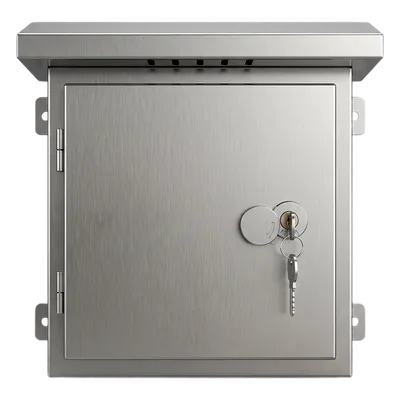 Gabinete para Exteriores de Acero Inoxidable SUS201 / Cilindrico con Techo Inclinado / Ø305 x 195 x 315 mm (12.0 x 7.7 x 12.4 in) / Cerradura con Llave de Seguridad / Compatible con Postes XGAPOLE