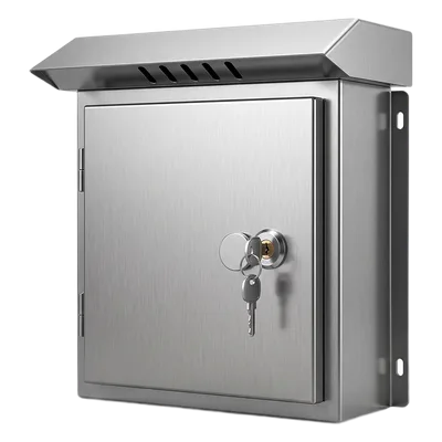 Gabinete para Exteriores de Acero Inoxidable SUS201 / Cilindrico con Techo Inclinado / Ø305 x 195 x 315 mm (12.0 x 7.7 x 12.4 in) / Cerradura con Llave de Seguridad / Compatible con Postes XGAPOLE