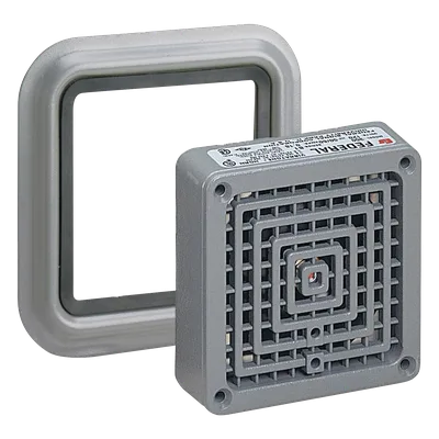Bocina industrial vibratone / 110 dB @ 1m / 100 dB @ 10 pies / 24 VCA / Tipo 4X y 12 / UL y cUL listado / Gris