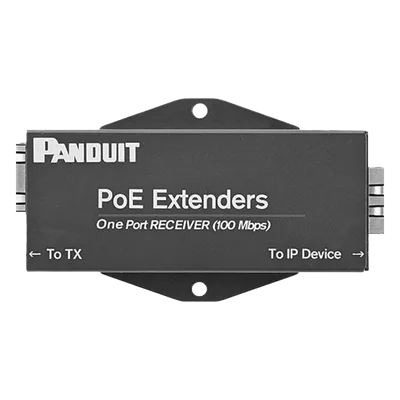 Receptor PoE/PoE+ / Hasta 610 m (2000 ft) / Cat5e/Cat6 / 10/100 Mbps / -40°C a 70°C