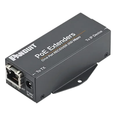 Receptor PoE/PoE+ / Hasta 610 m (2000 ft) / Cat5e/Cat6 / 10/100 Mbps / -40°C a 70°C