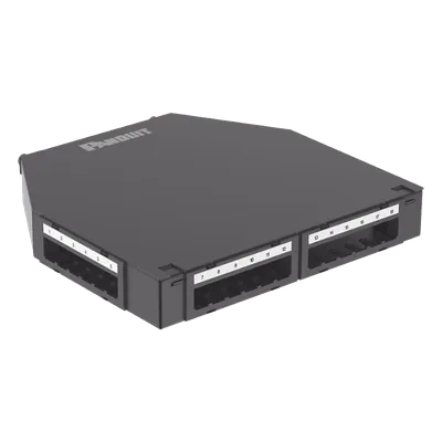 Caja de Consolidación / 24 Puertos Mini-Com / Aluminio / Instalación Piso o Pared / 1.7 in (43 mm) Profundidad Mínima